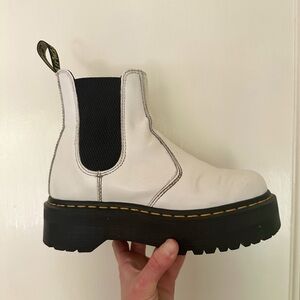 Doc Martens Smooth White Platform Chelsea Boots WM SZ US6
